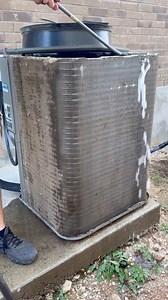 Cleaning my ac condenser for the first time. How did I do? #hvac #plumber #maintenance #home #howto #diy #fyp | The Plumbers Plunger