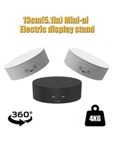 5.1 Inch/13cm Electric Turntable, Suitable For 360° Panoramic Photography, Load Capacity 8.8 Lbs/4kg, 360° Adjustable Rotating Base, Applicable For Photography, Jewelry, 3D Models, Watches, Battery/USB Powered, Electric Turntable | SHEIN