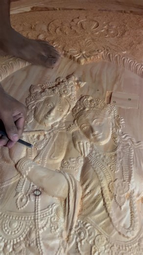 Radha Krishna Wooden Carving | CNC Machine Cutting & Hand Finishing Process