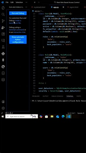 #flaskframework part 16 we are going to create the db for flask Role-Base Access Control