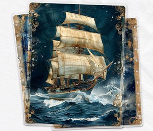 Nautical Sailing Ship Discbound Planner Cover Set Printable PDF for Happy Planner TUL Erin Condren 7x9 A4 US Letter Instant Download - Etsy