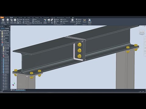 Autodesk inventor 2024 Exercise 34 Beam Bolted Connection
