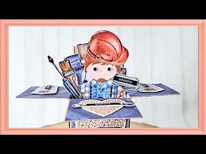 Kartka pop up box - pop up box diy - jak zrobić pudełko pop up dla taty?