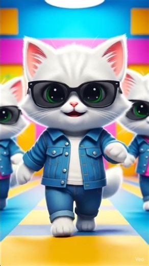 Cat walk by my kittens | #cartooncat #viral #funny #cat #cartooneffect #trendingshorts