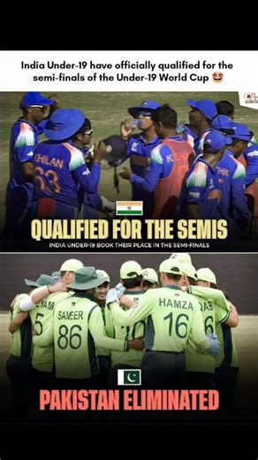 India Under-19 have officially qualified for the semi-finals of the Under-19 World Cup😍#shorts