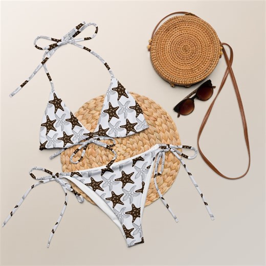 Starfish Recycled String Bikini Set, Sexy Swimwear, UPF 50 - Etsy
