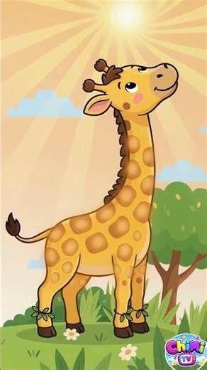 Tall Giraffe Song 🦒 | Fun Animal Short for Kids | Learn About Giraffes