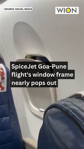 111K views · 228 reactions | SpiceJet aircraft's window frame dislodges mid-air, creating panic among the passengers travelling from Goa to Pune #India #SpiceJet | WION | Facebook