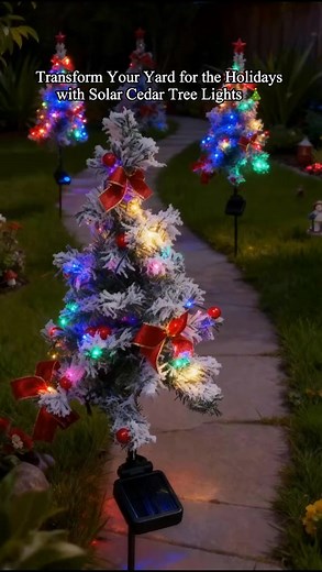  Solar-Powered Cedar Tree Lights – Transform your outdoor space into...