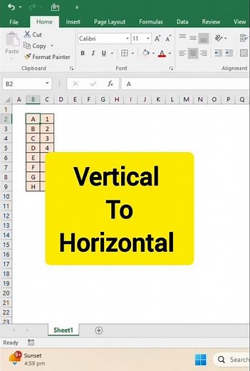 || Data Paste Vertical to Horizontal | Transpose Function ||