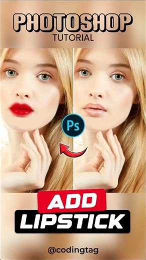 How to add Lipstick in Photoshop #lipstick #photoshoptutorial #adobe #photoeditingtips