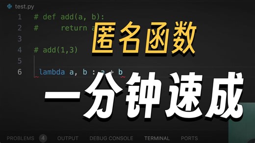 1分钟学Python:匿名函数lambda表达式 | 大熊课堂 | 匿名函数 | lambda表达式