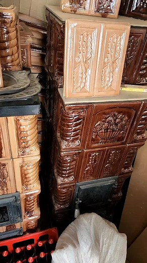 Traditional Terracotta Wood-Burning Stove Showcase