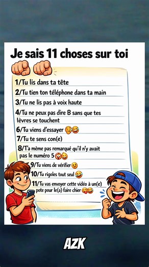 Je sais 11 choses sur toi… et la n°8 va te surprendre ! 😳😂 #p#pourtoif#fyph#humourt#testviral