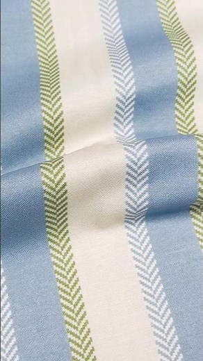 Blue Chevron Herringbone Fabric – Cream Stripe Design for Curtains, Cushions & Upholstery