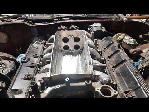 v10 intake manifold fabrication. it's looking like it will hold water now