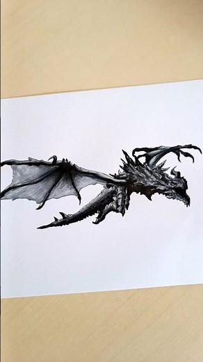 Drawing a Dragon (The Elder Scrolls: V Skyrim) #art #dragon #skyrim