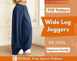 Baggy Joggers Sewing Pattern, Joggers Pattern, Wide Leg Jogger Pattern, Sweatpants Pattern, Pants Sewing Pattern, Wide Leg Pants Pattern - Etsy