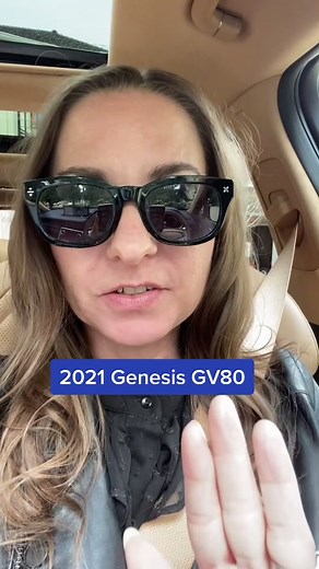The rear window shades in the Genesis GV80 can be opened and closed from the driver’s seat! #genesis #gv80 #luxurycars #shedrivesnow