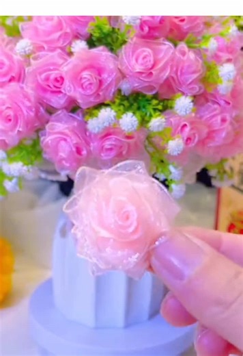 DIY Ribbon Rose Flower Gift Ideas