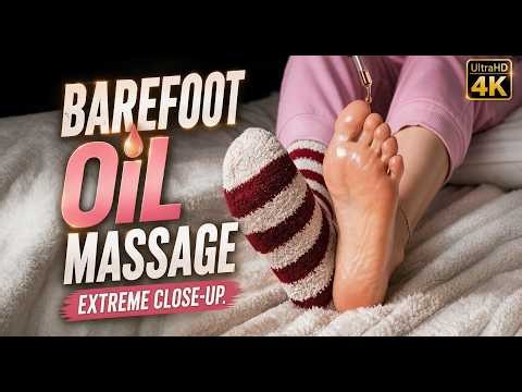 Socks Off & Oil Foot Massage ASMR | Extreme Close-Up Soles
