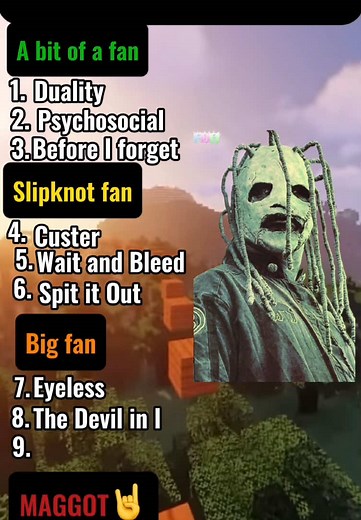 if you guess all right then youre a real maggot!!#slipknot#slipknotquiz#songquiz#coreytaylor#joeyjordison#slipknotsongs#quiz#guessthesong#slipknotchallenge#fyp #trending#foryoupage #abcxyz #viral#fypage #fypシ #fyppppppppppppppppppppppp #fypシ゚viral