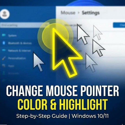 How to Change Mouse Cursor Color & Highlight | Excel hack