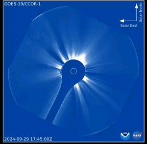 A BIG DEVELOPMENT IN SPACE WEATHER FORECASTING: Imagine a giant CME heading straight for Earth, but no one knew it was coming. Space weather forecasters have long worried about such a scenario. Our best early warning system for CMEs is a coronagraph onboard the Solar and Heliospheric Observatory (SOHO), which was launched in Dec. 1995. How long can such an ancient spacecraft be expected to last? We can stop worrying. Yesterday, NOAA unveiled its replacement, the CCOR-1 solar coronagraph onboard 
