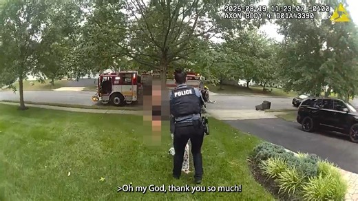 As they arrived first on the scene of reported house fire, POs Amaro and Aghamalian encountered two residents outside who pleaded for their dog to be saved. Without hesitation, and not knowing the severity of the fire, the officers rushed inside, found the dog, and quickly evacuated. Great work by POs Amaro and Aghamalian! | Howard County Police Department