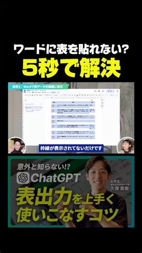 Wordに表が貼れないときの裏技 #chatgpt #ビジネス #itツール #お金