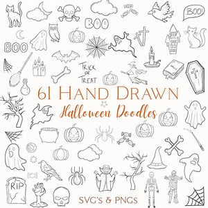Halloween Line Art SVG Bundle: Spooky Ghosts, Pumpkins (commercial Use) - Etsy Canada