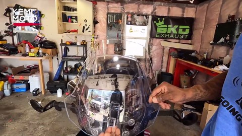 KEMIMOTO Adventure Windshield Compatible with Can-Am Ryker Windshield 600, 900, Sport & Rally Edition Adjustable Clear XXL Window Replace #219401032