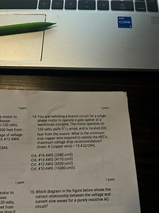 You are installing a branch circuit for a single phase motor to... | Filo