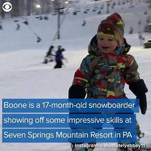 6.3K views · 74 reactions | TINY SNOWBOARDER! A 17-month-old showed off his impressive snowboarding skills at Seven Springs Mountain Resort in Pennsylvania recently. Take a look! | KTVN 2 News | Facebook
