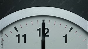 Close up Twelve o'clock White wall Time lapse 60 minutes moving fast.