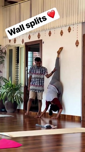 22K views · 259 reactions | Ever tried doing the splits against the wall ? | Harsha yoga | Facebook