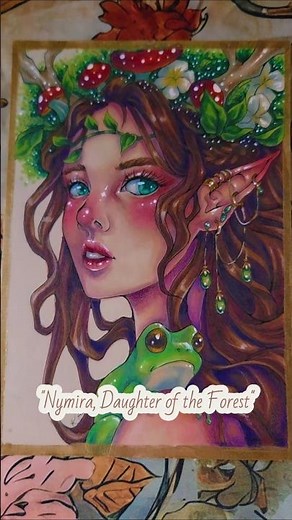 Forest Elf Portrait 🍄 | Traditional Fantasy Art ✨️ #artshorts #fantasyart #cottagecore