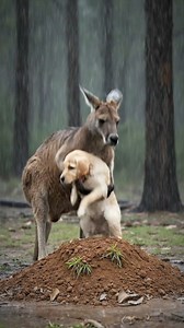 The Mother Kangaroo Who Saved a Puppy She Never Gave Birth To #ocean #sealife #rescue #asmr #animalrescue | Bluppy Wish