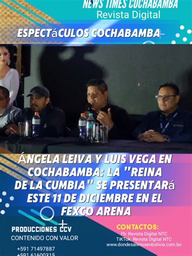 Ángela Leiva en Cochabamba: Concierto 11 de Diciembre en FEXCO Arena
