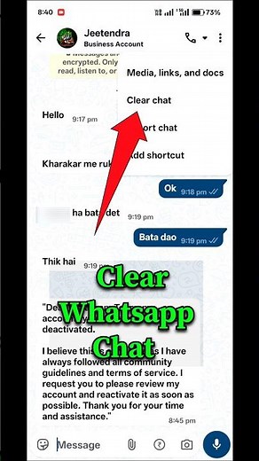 How To Clear All messages | WhatsApp Chat Delete | How To Delete Whatsapp Message And Clear Chat ||