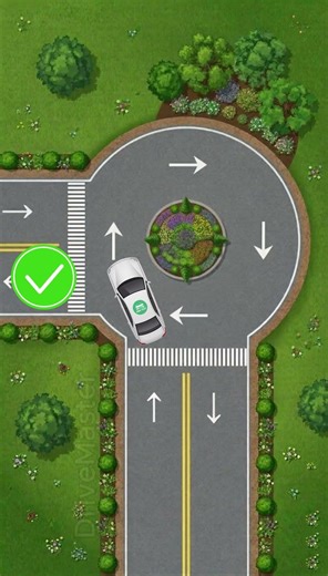🔄Roundabout Right-of-Way Rules | Who Goes First? #drivingwrittentestdmv #tips #shorts #youtubeshorts
