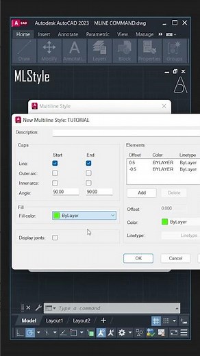 MLine (Create Walls) - AutoCAD Tutorial #architecture #autocad