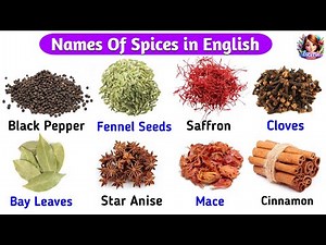 Names Of Spices in English | Spice names with Pictures | Spices with their names and Pictures Listen
