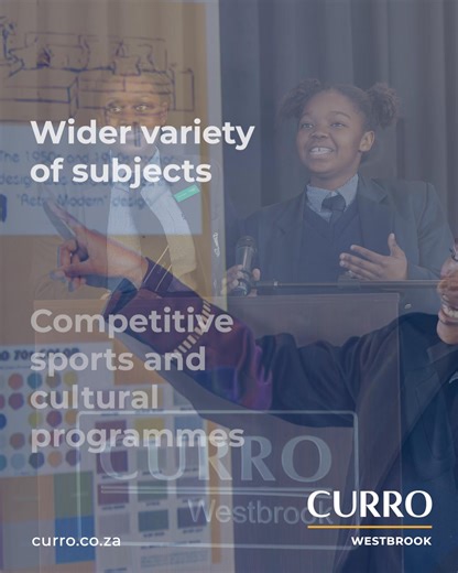 📚 Join Curro Westbrook today — Enrol now for 2026! Our 2026 enrolments are officially OPEN, and spaces are filling up fast. Avoid the rush, skip the queues, and secure your child’s place today!Give your child the head start they deserve with quality education in a nurturing environment. ✨ Limited class sizes 🤖 Esports 🤖 Coding & Robotics 🎓 IEB Exams | 💯 100% Matric Pass Rate 🕒 Aftercare available ⚽ Competitive sport & culture programmes ✅ Curro Choice – tailor your child’s learning journey