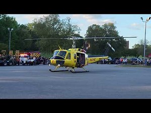 North Carolina Forestry Service's UH-1 Huey start up and take off