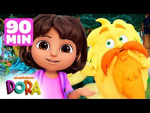 Let's Help Dora for 90 Minutes! w/ Grumpy Old Troll | Dora & Friends - Videos For Kids