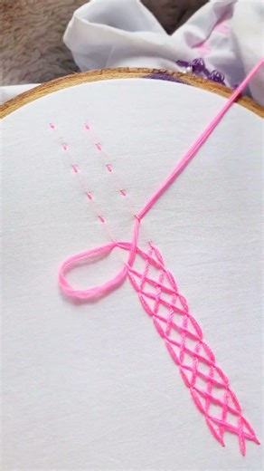 elegant Basic Hand Embroidery 😍#loopstitch #shorts #handembroidery