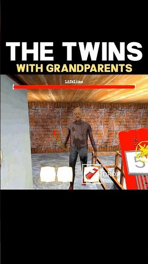 The Twins :)👉💥 Grandpa😨 #shorts #granny