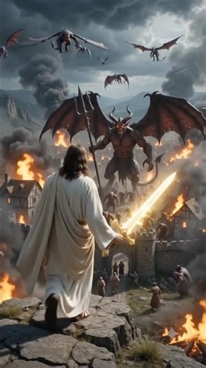 ✝️🔥 Jesus vs Satan 😈⚔️ | The Final Battle for Humanity ✨#viral #jesus #jesuschrist