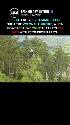 Polish Engineer Builds a Jet-Powered Airbike That Hits 124 MPH #tech #shorts